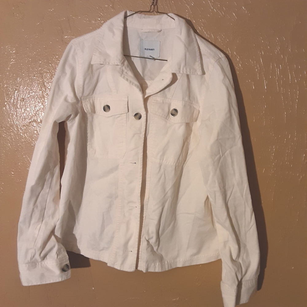 Old Navy Women's Cream Jean Shirt
